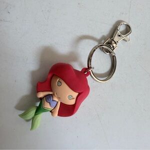 Disney Ariel mermaid Keychain with Red and Green Accents